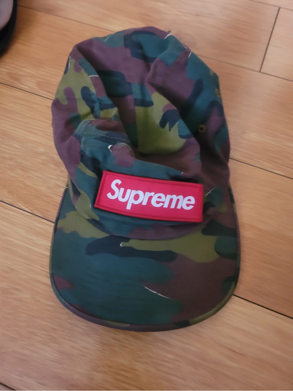 Supreme Camouflage Cap with Red Logo Patch